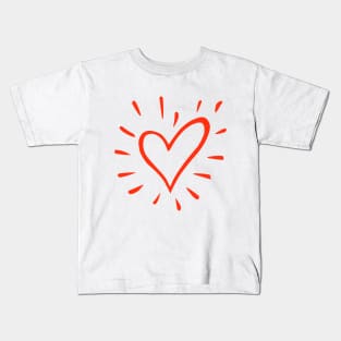 Bright Red Heart | Mothers day Gift | Big Love Kids T-Shirt
